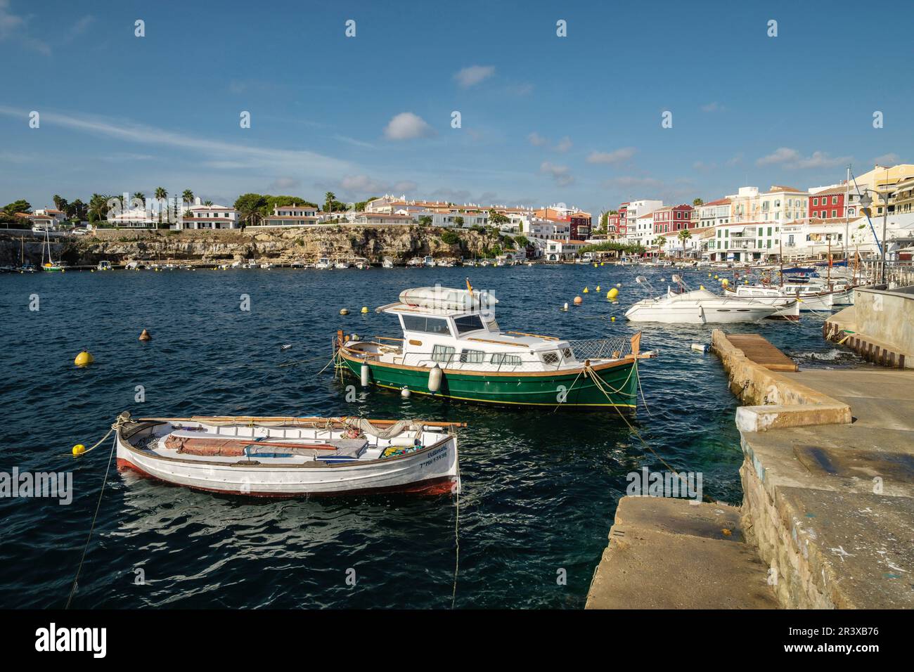 Cales Fonts , Es Castell, puerto de Mahón, Menorca, balearic islands, Spain. Stock Photo