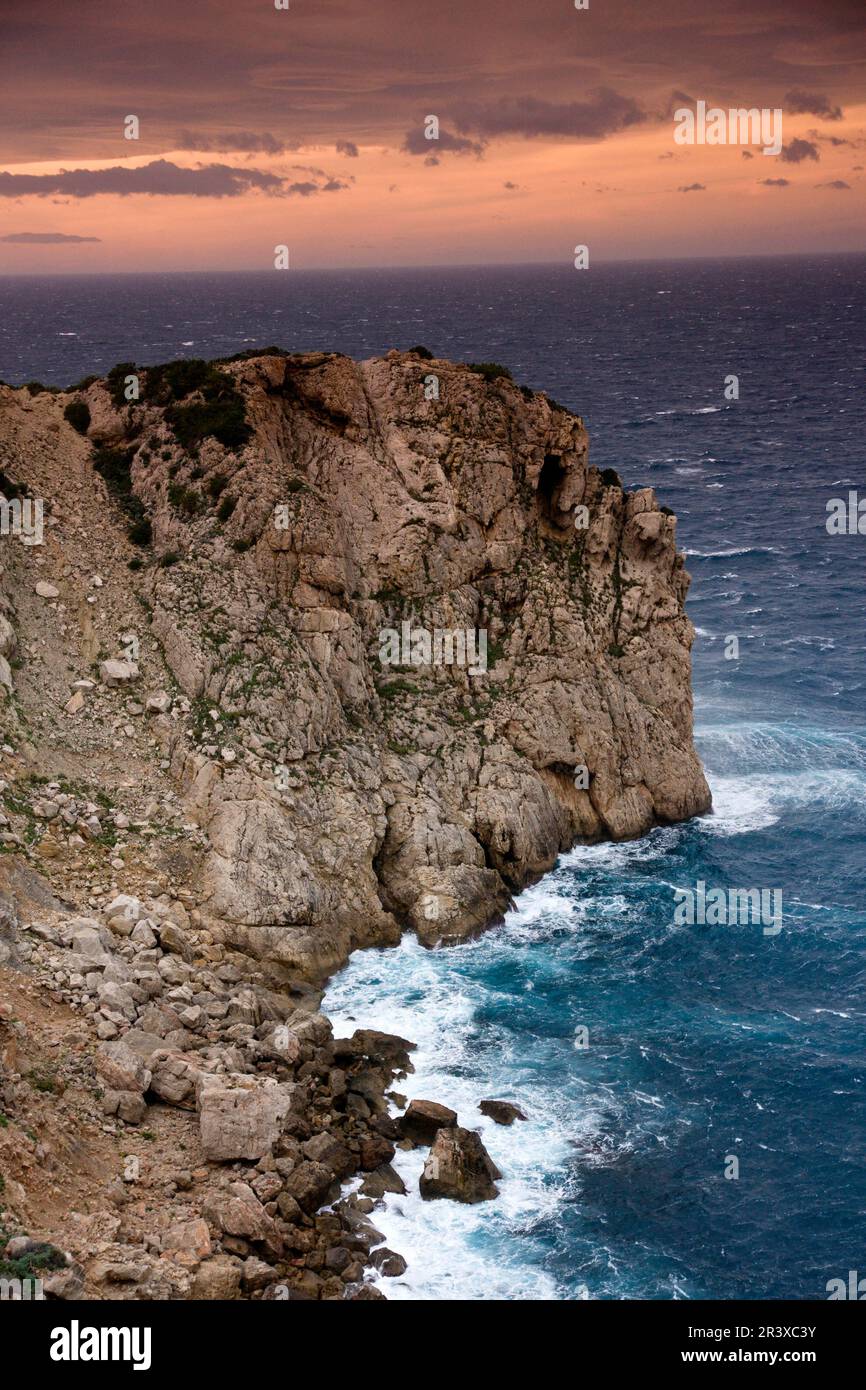 Cap Negret.Santa Agnès de Corona.Es Amunts.Ibiza.Balearic islands.Spain. Stock Photo