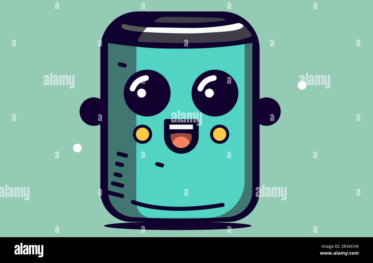 a cute clock logo vector illustration flat design,Cute smiling happy