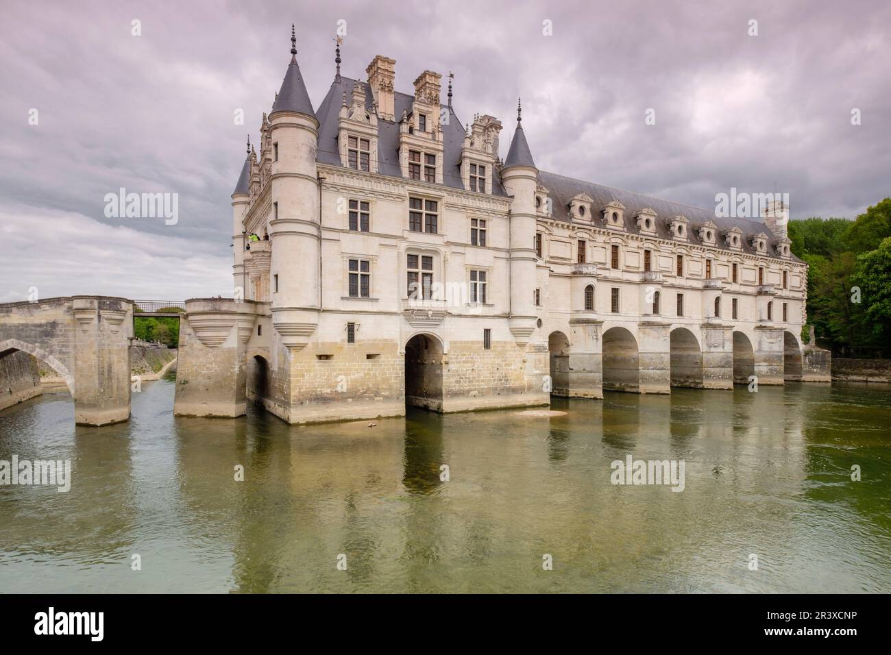 arcadas del Puente de Diana, castillo de Chenonceau, siglo XVI, Chenonceaux, departamento de Indre y Loira,France,Western Europe. Stock Photo