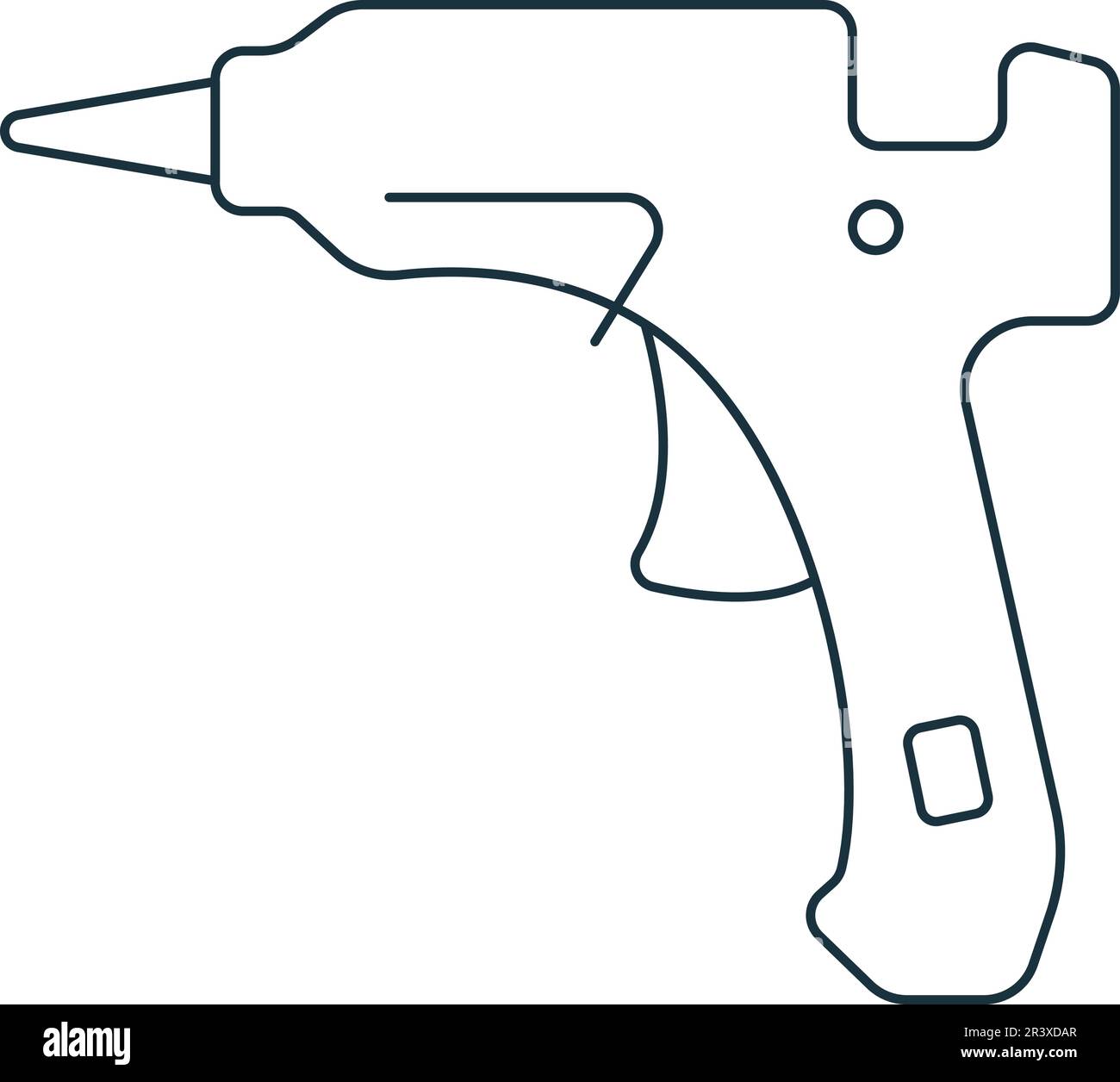 Glue gun icon. Monochrome simple sign from construction instruments