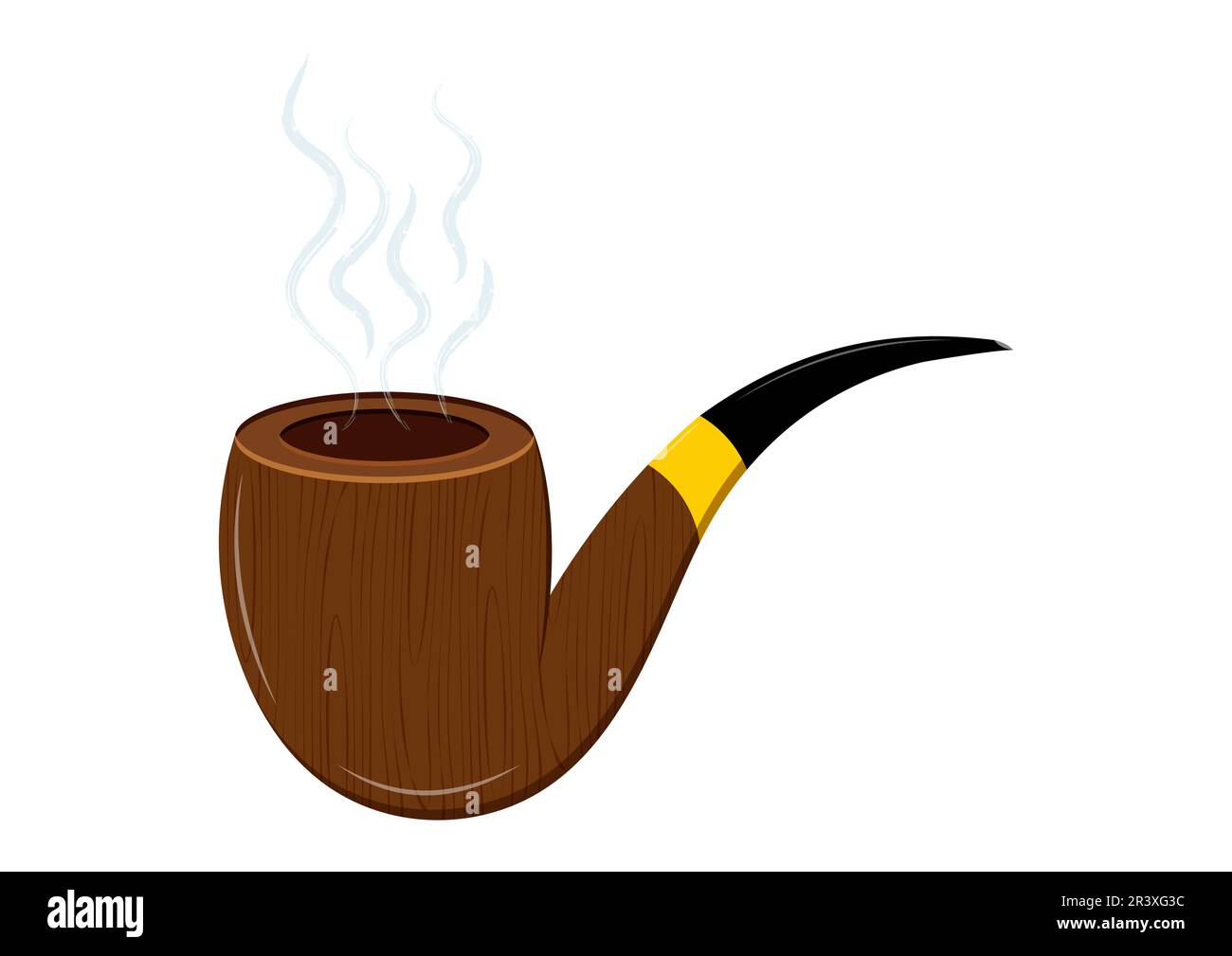 Vintage Tobacco Pipe Flat Design Stock Vector