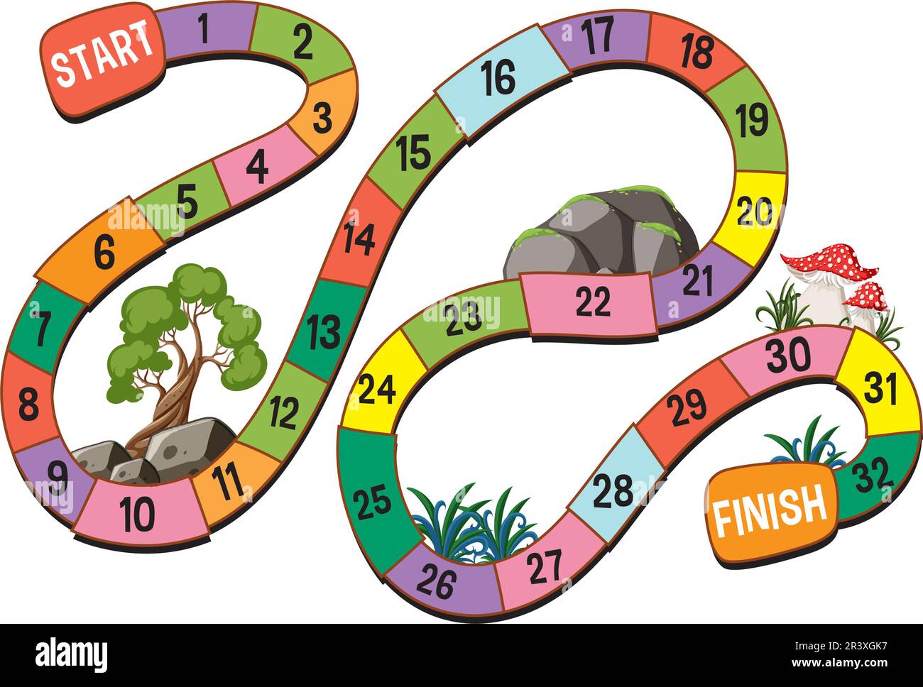 Simple board game for children template illustration Stock Vector Image