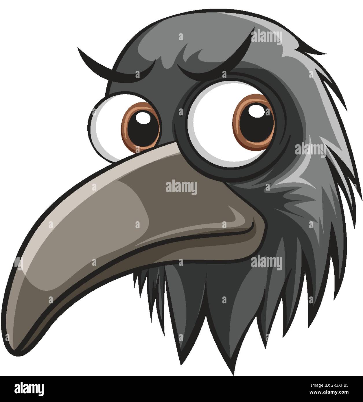 Crow head in cartoon style illustration Stock Vector Image & Art - Alamy