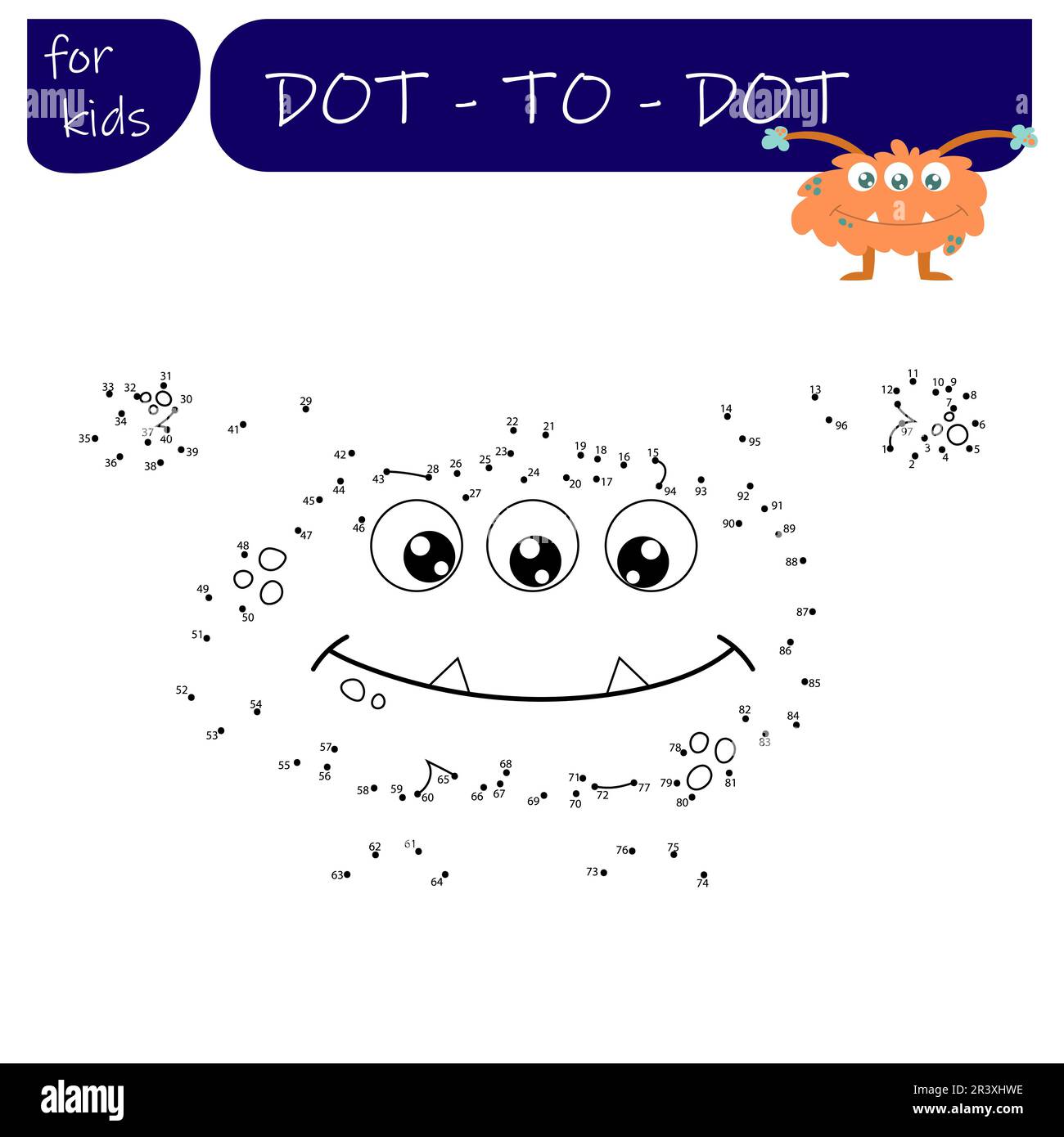 A game with numbers, a point-to-point educational game for children ...