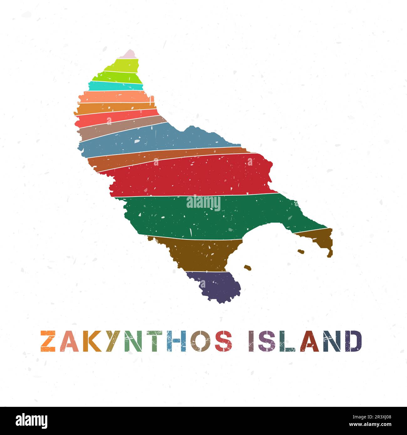 Zakynthos Island map design. Shape of the island with beautiful