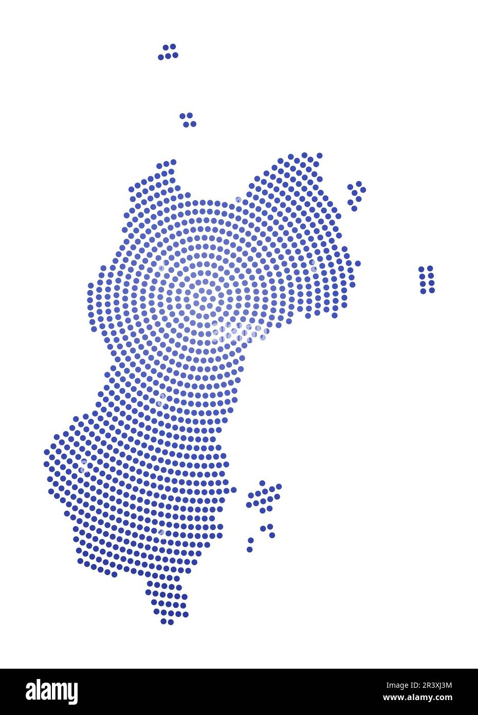 Mustique dotted map. Digital style shape of Mustique. Tech icon of the ...