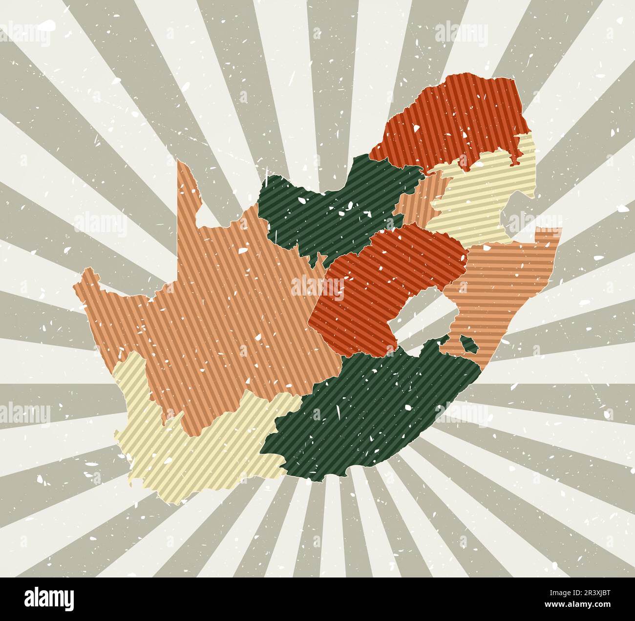 South Africa vintage map. Grunge poster with map of the country in
