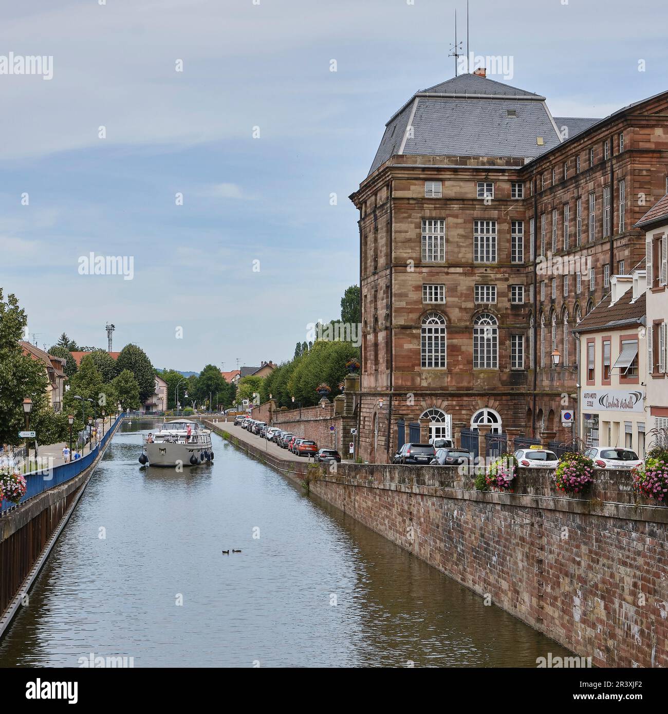 Marne Riiver River port of Saverne (north-eastern France) on the Canal de la Marne ...