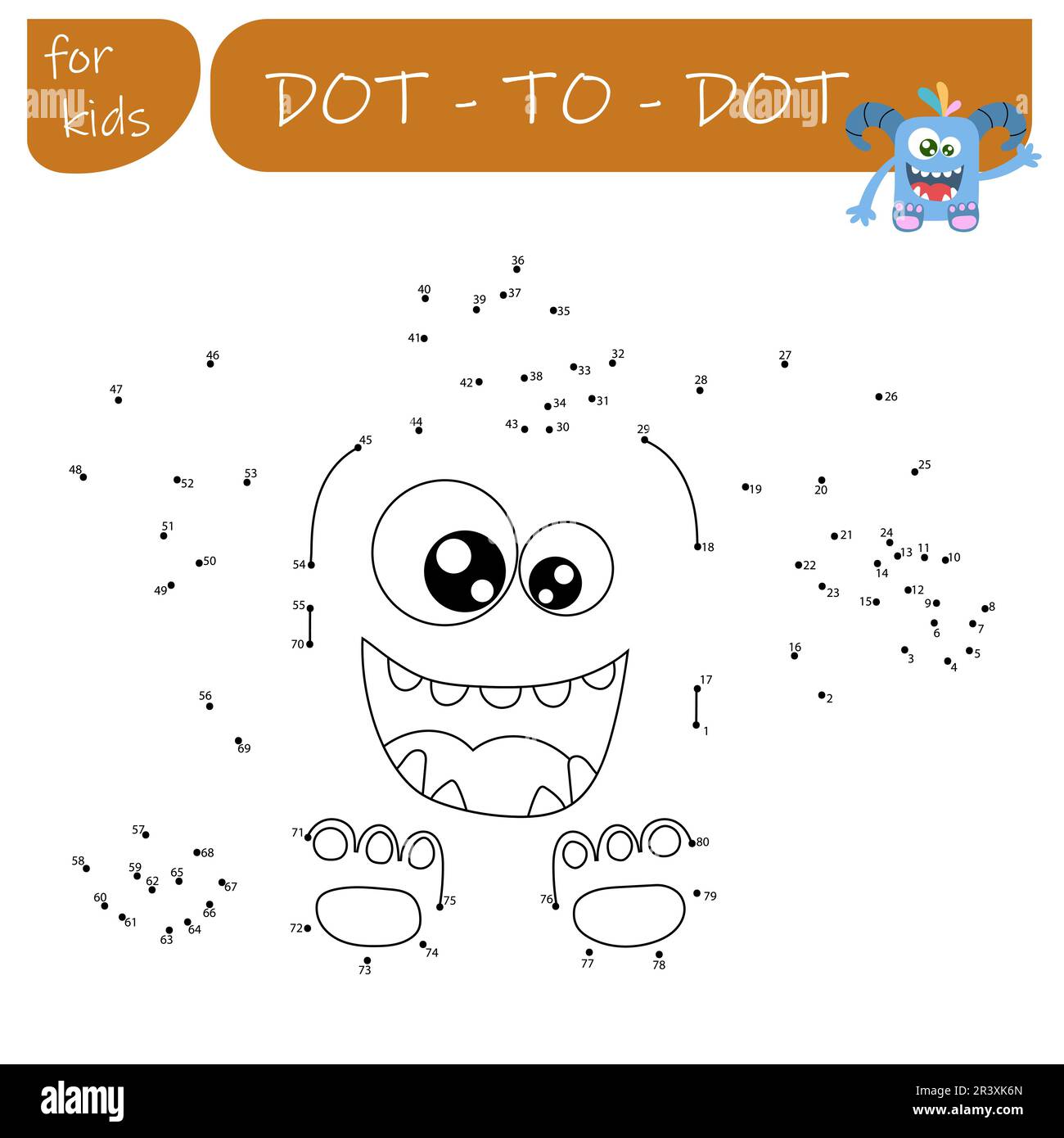 A game with numbers, a point-to-point educational game for children ...