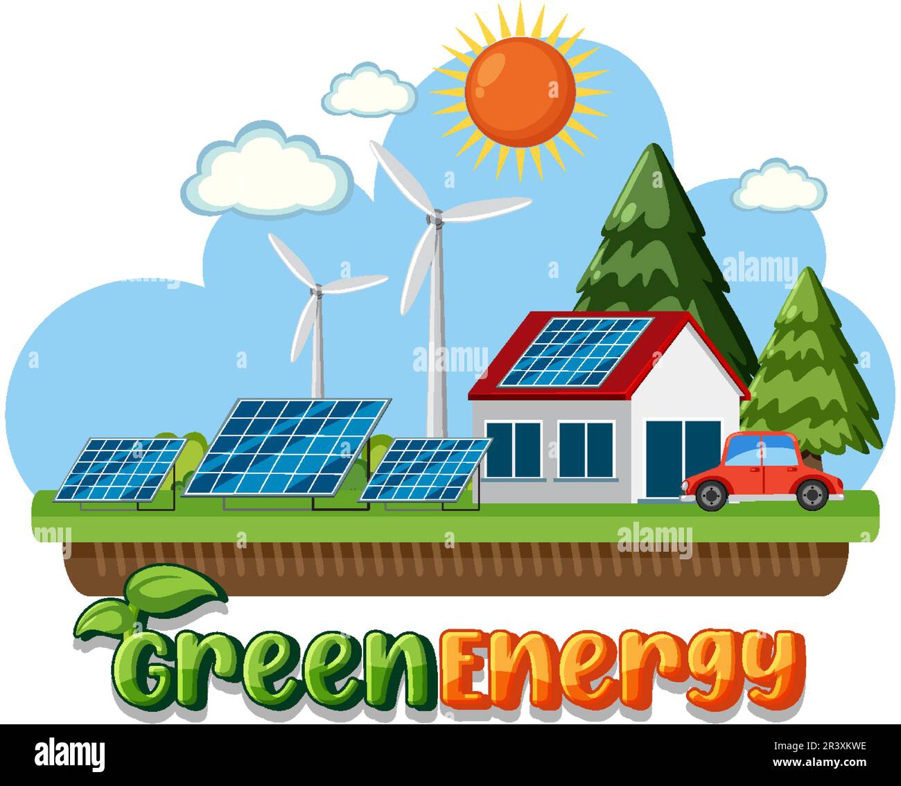 Alternative green energy vector concept illustration Stock Vector