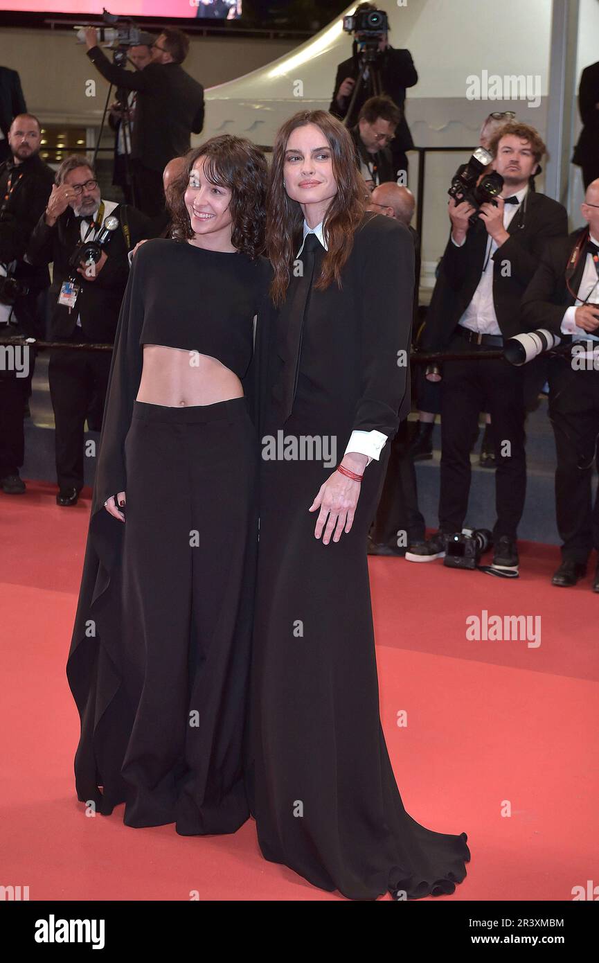 Cannes, France. 24th May, 2023.  Sophie Taricone, Kasia Smutniak depart the 'Il Sol Dell'Avvenire (A Brighter Tomorrow)' red carpet during the 76th annual Cannes film festival at Palais des Festivals on May 24, 2023 in Cannes, France. Credit: dpa/Alamy Live News Stock Photo