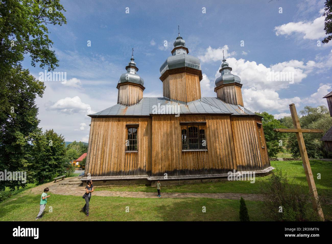 Iglesia Ortodoxa de Dobra Szlachecka, siglo 17, valle del rio San , voivodato de la Pequeña Polonia, Cárpatos, Polonia, europe. Stock Photo