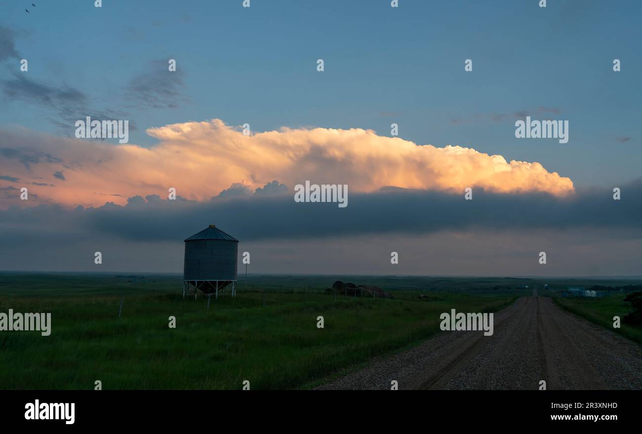 Summer Storms in the Canadian Prairies Dramatic Scenes Stock Photo