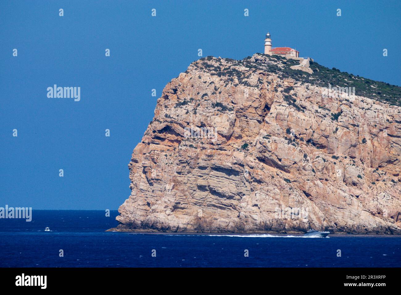faro de Llebeig, isla de Dragonera, costa de Calvia,Mallorca, islas baleares,Spain. Stock Photo