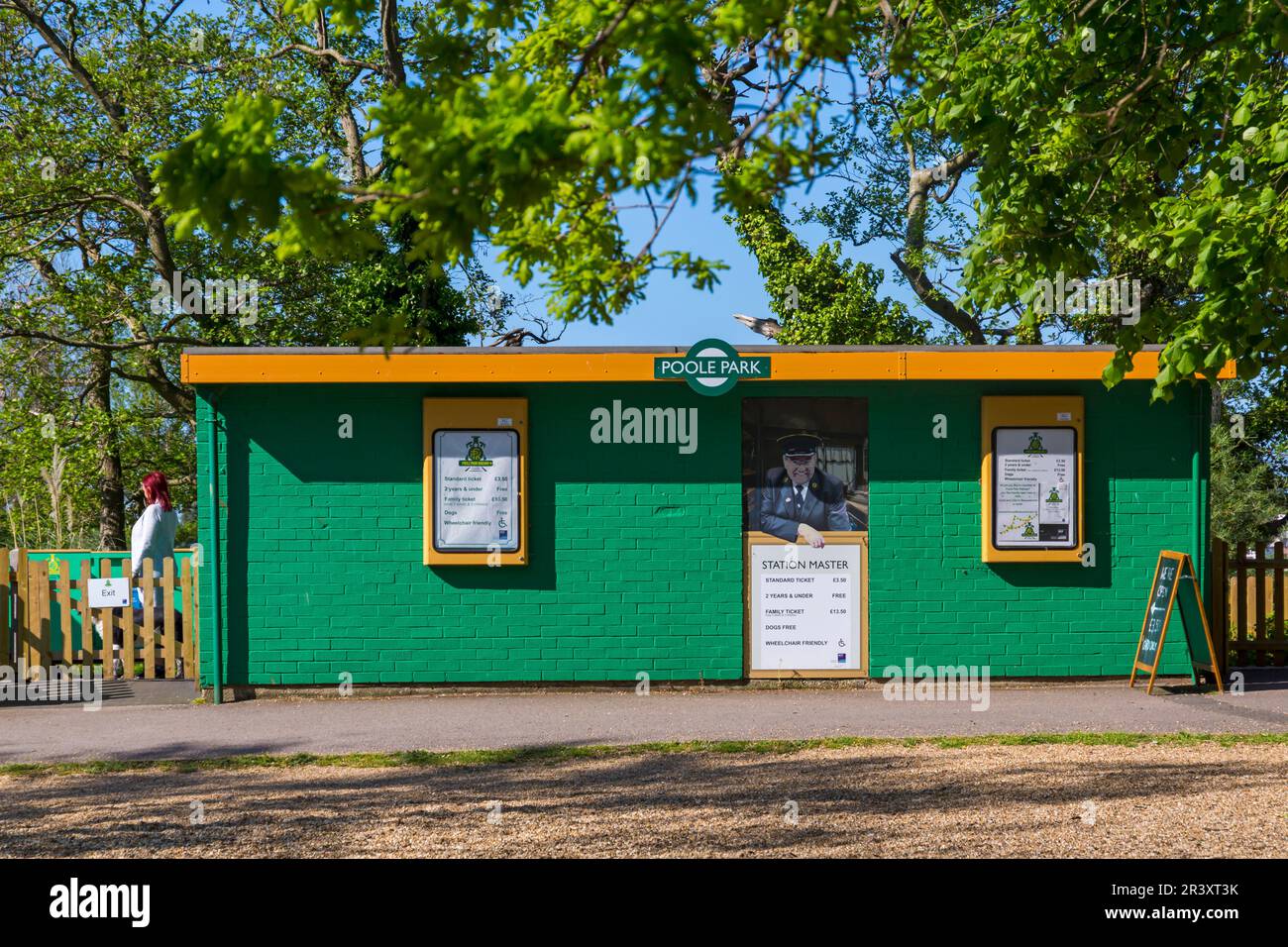 Poole Park Station Master and Ticket Office for Poole Park railway   at Poole Park, Dorset, England UK in May Stock Photo