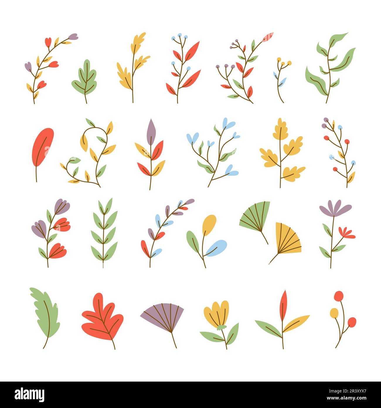 Various branches flowers leaves hi-res stock photography and images - Alamy