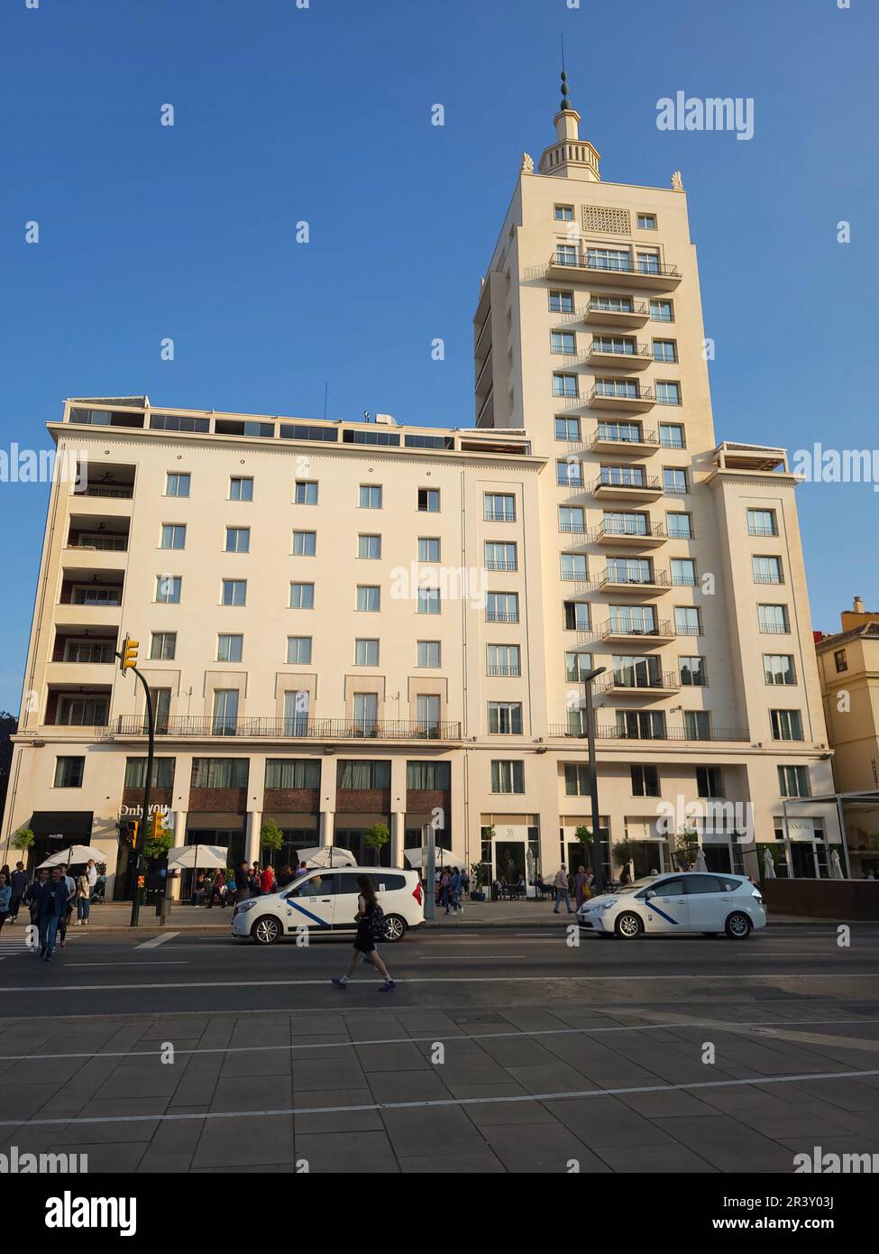 La Equitativa building built in 1956. Now home of Only You and Soho Boutique Equitativa Hotels. Málaga, Spain. Stock Photo
