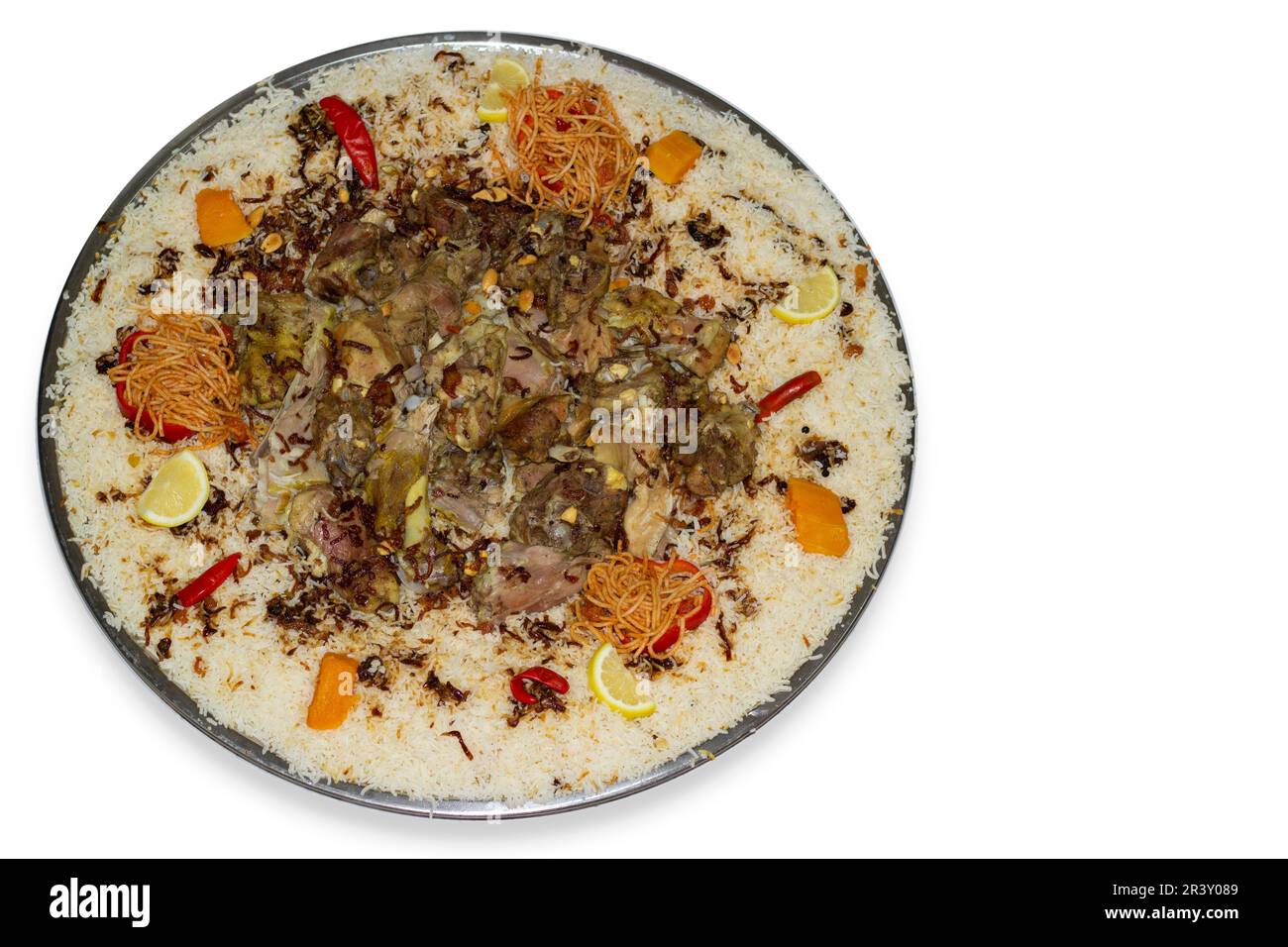 Mandi is a traditional dish from Yemen of meat, rice, and spices. It is