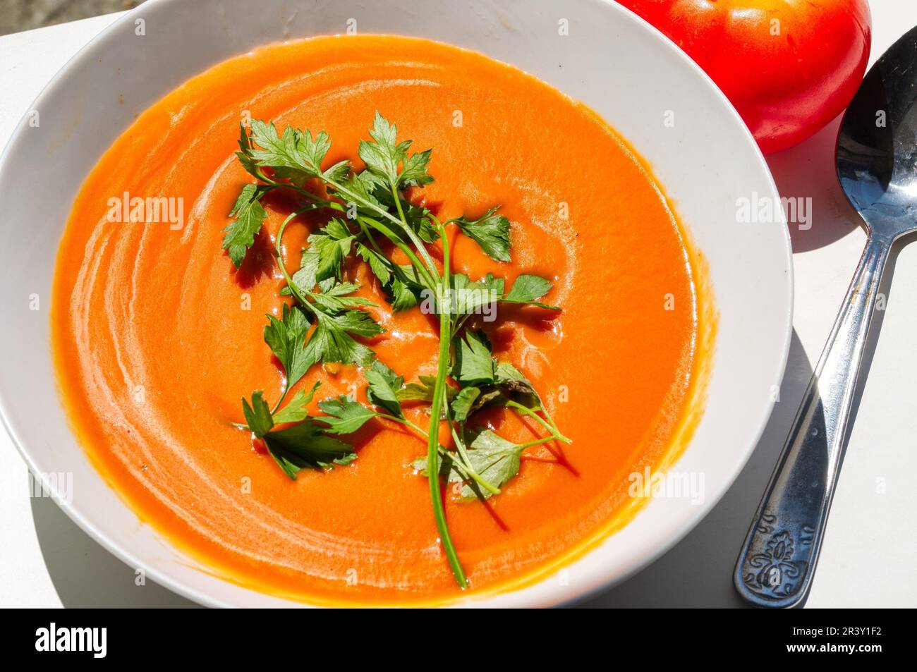 cream of tomato soup Stock Photo Alamy