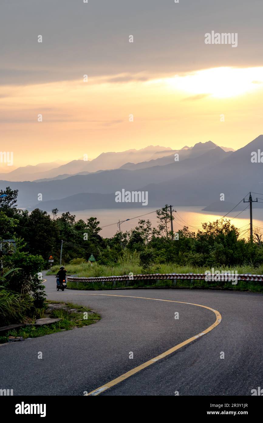 Sunset on Son Tra peninsula, Da Nang city, Quang Nam province, Vietnam Stock Photo