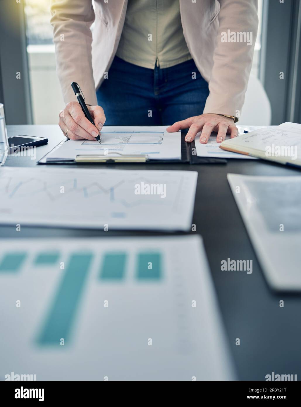 Paper Work Zoom In Closeup, business person or employee with paperwork, signing or ...