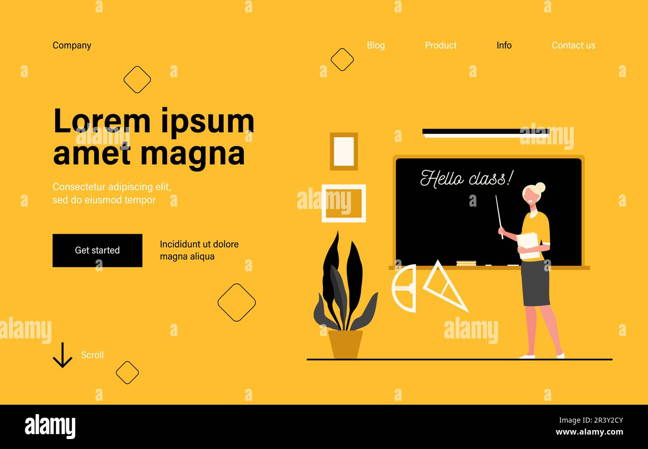 Happy teacher welcoming students in classroom Stock Vector Image & Art ...