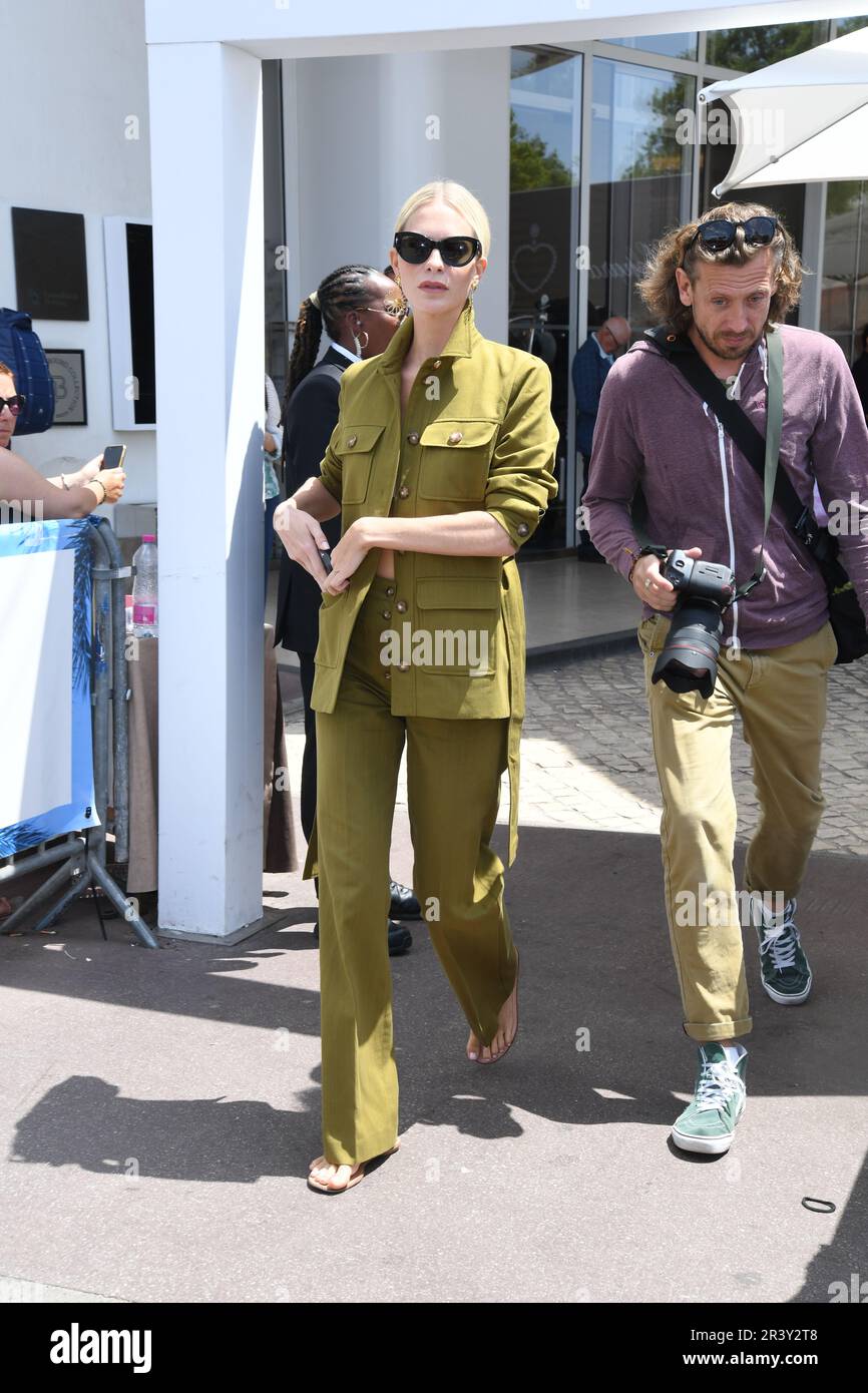 Cannes, France. 25th May, 2023. Poppy Delevingne seen leaving the