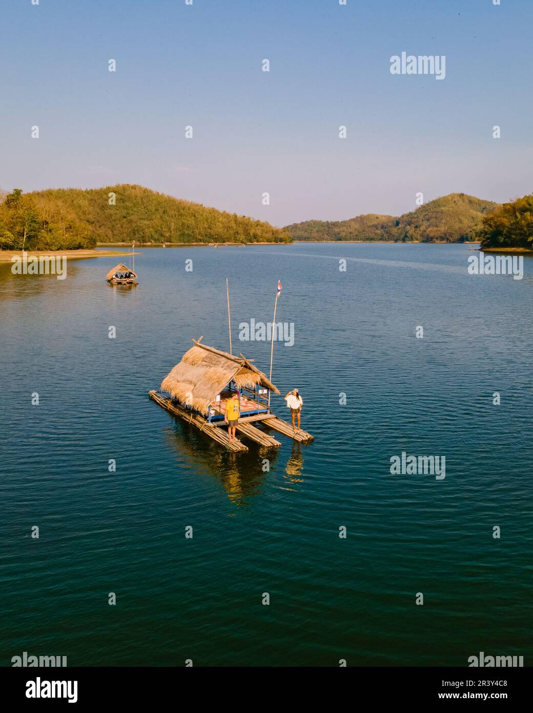 Couple at Huai Krathing lake in North Eastern Thailand Isaan , famous ...