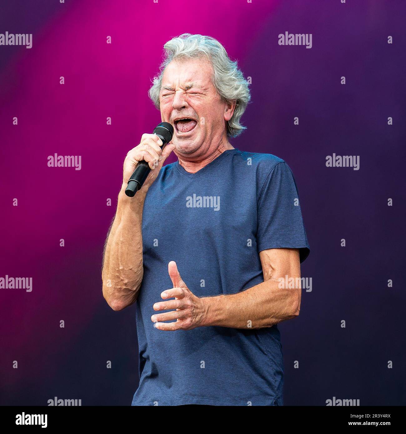 Ian Gillan of Deep Purple singing live in 2022 Stock Photo