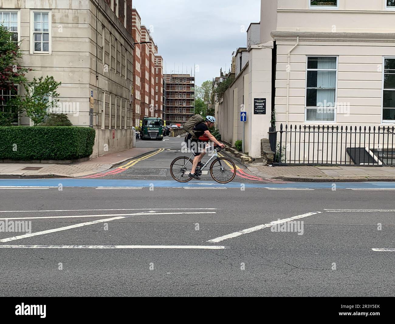 Pimlico, London, UK. 22nd May, 2023. Commuters cycling to work on a