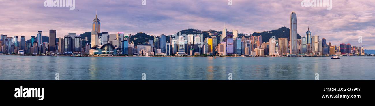Panorama landscape for Hong Kong Island. Stock Photo