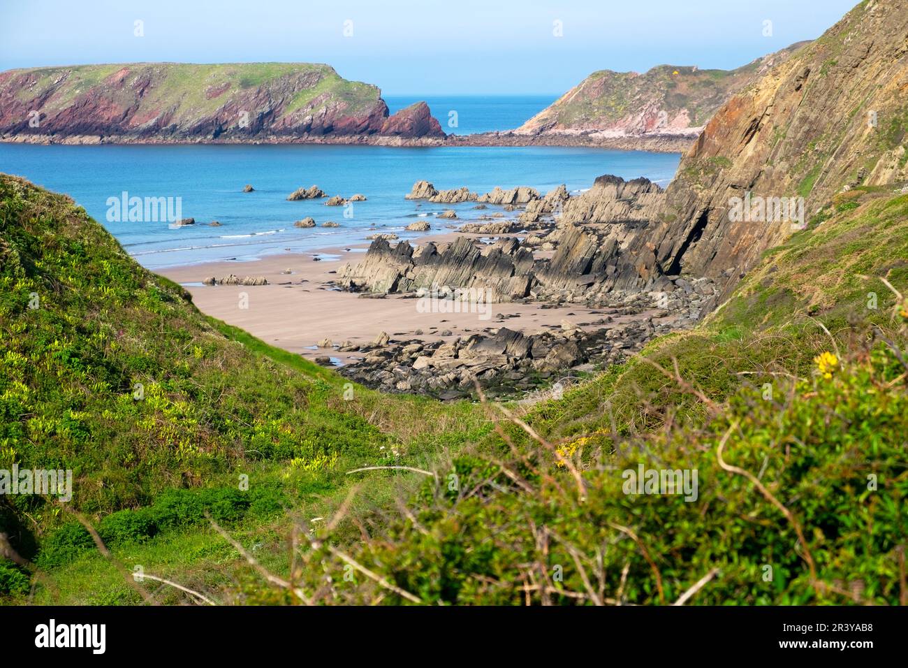 Welsh Coast Coastal Landscape Marloes Sands Pembrokeshire West Wales UK welsh-coast-coastal-landscape-marloes-sands-pembrokeshire-west-wales-uk