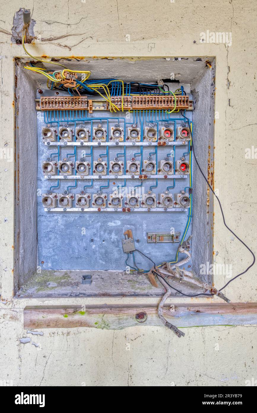 Old electrical distribution GDR Stock Photo