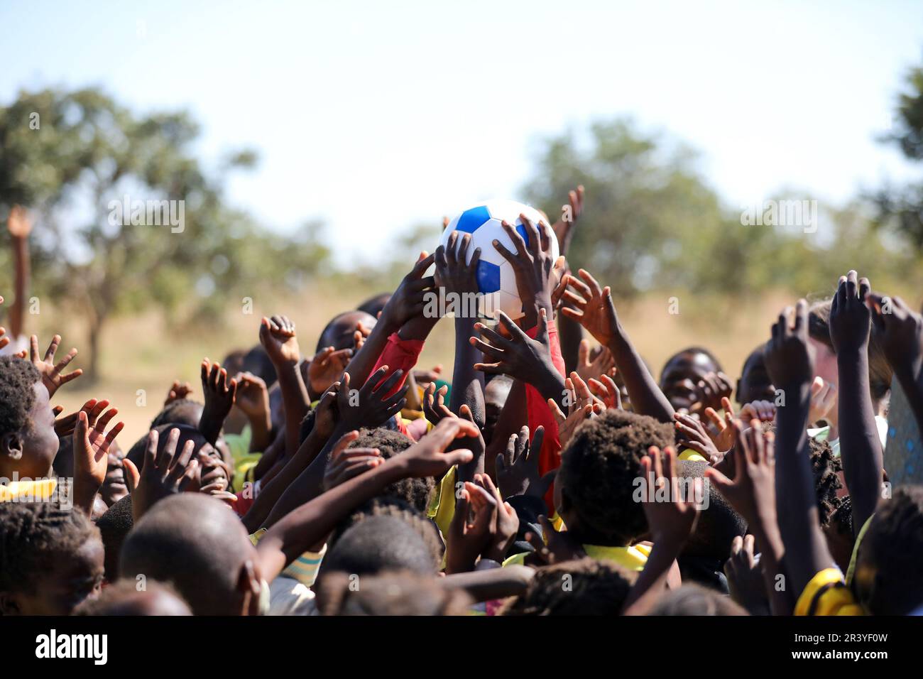 Children gathered to celebrate International Africa Day in Lusaka