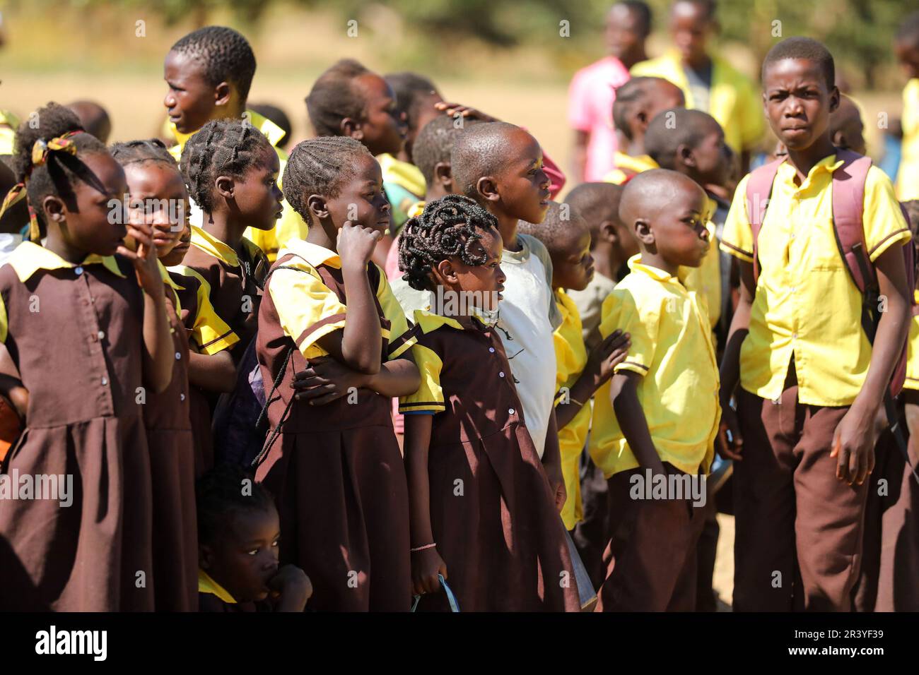 Children gathered to celebrate International Africa Day in Lusaka