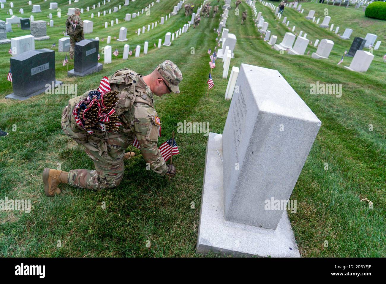Arlington, United States. 25th May, 2023. Members of the 3rd U.S