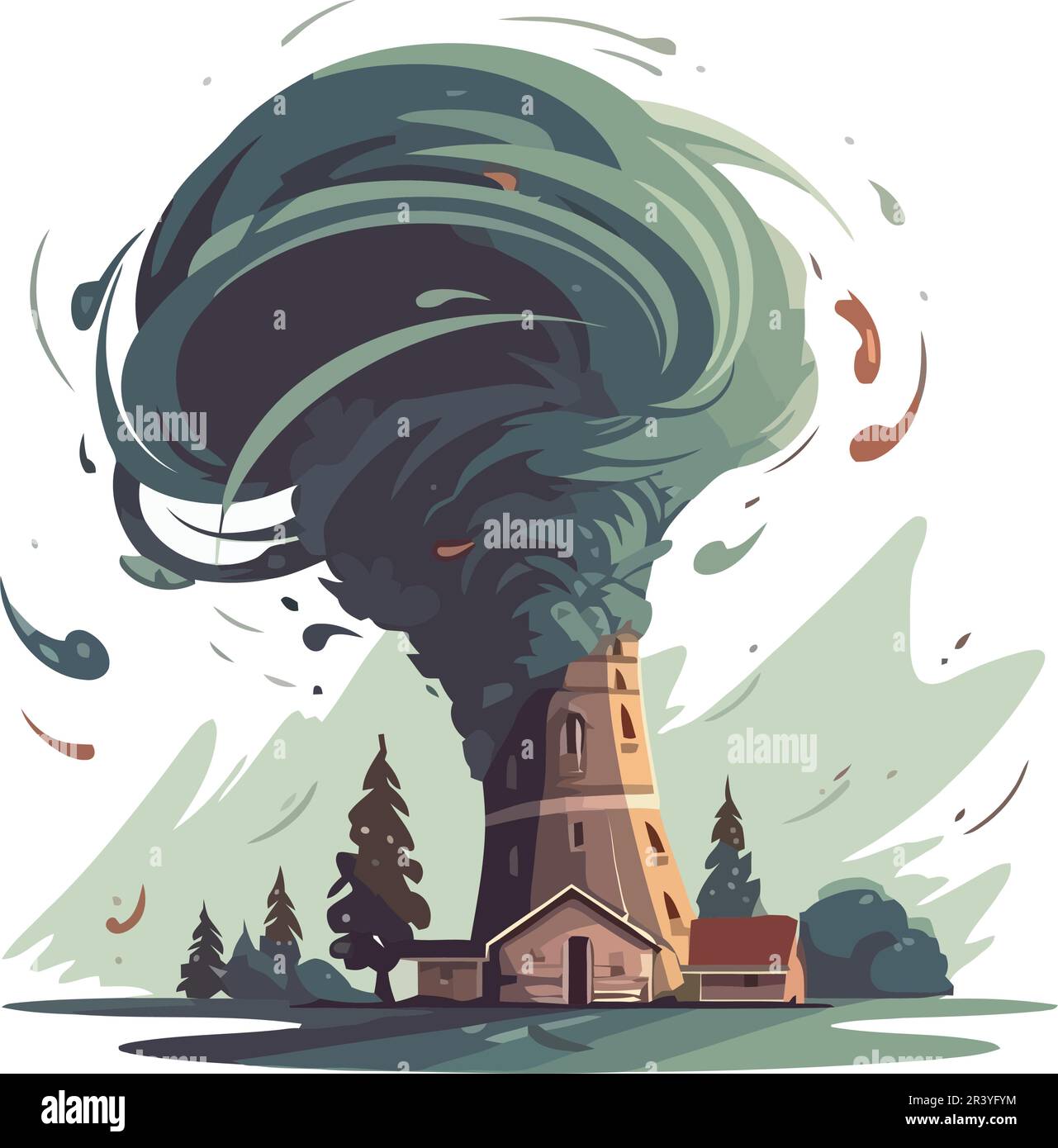 tornado destroys houses Vector Stock Vector Image & Art - Alamy
