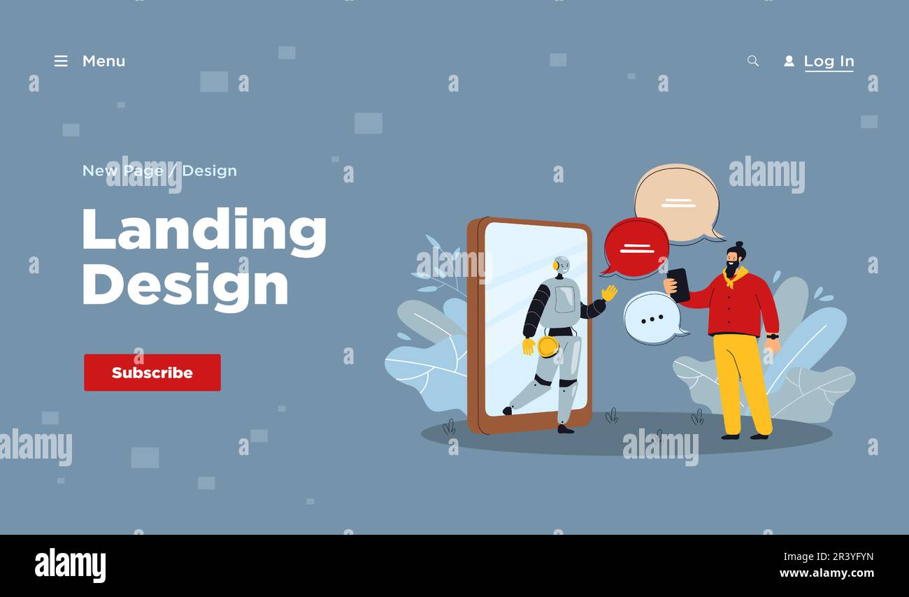 Ai chatbot concept person Stock Vector Images - Alamy
