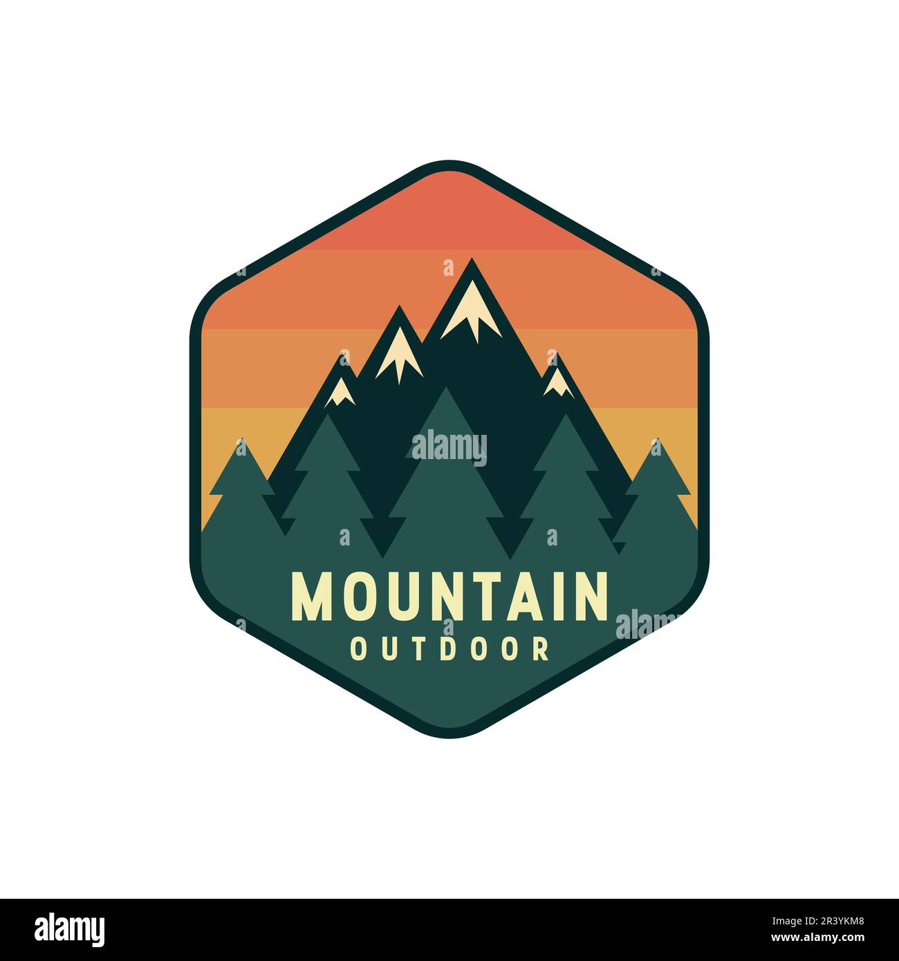 Unique retro mountain outdoor badge logo vector illustration Stock ...
