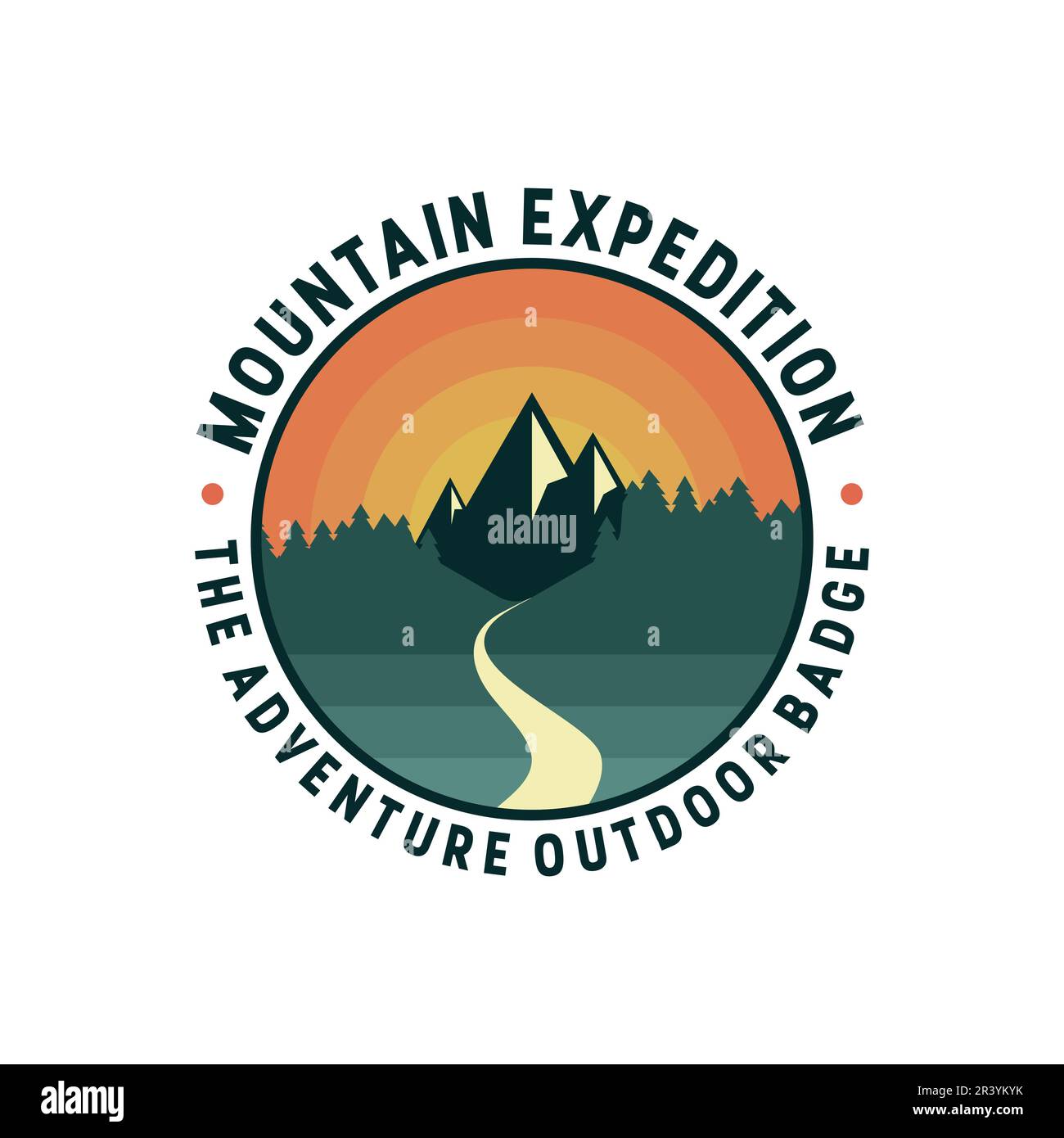 Adventure outdoor badge logo mountain expedition vector illustration