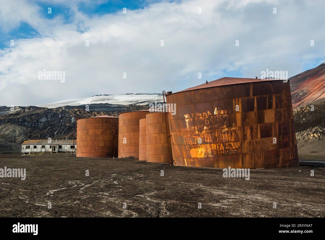 Historical Remains Old whaling station on Deception Island, Antarctica