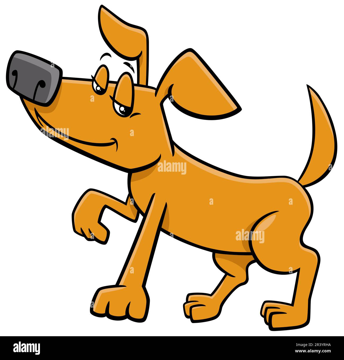 Cartoon illustration funny yellow dog Cut Out Stock Images