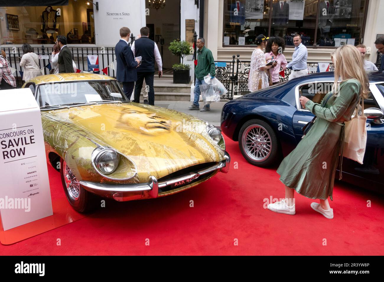Concours on Savile Row 2023. Classic car concours on the famous street for Tailoring in London UK Stock Photo