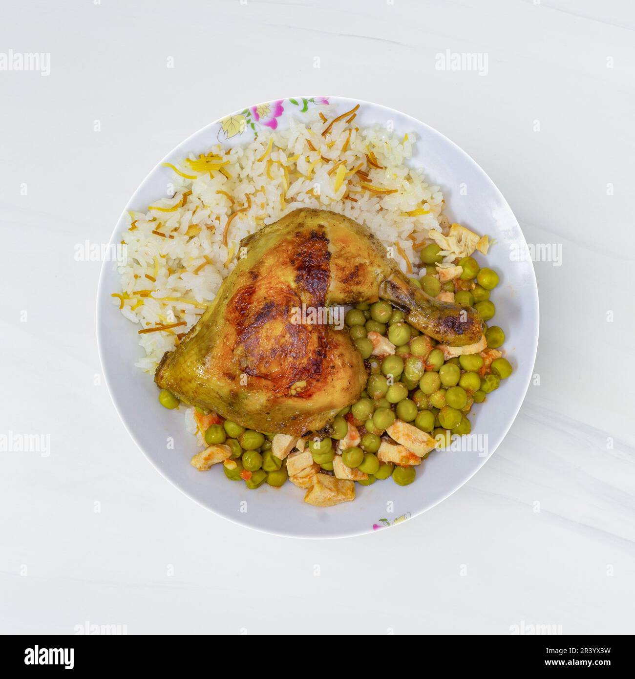 Roasted chicken leg vegetable rice hi-res stock photography and images ...