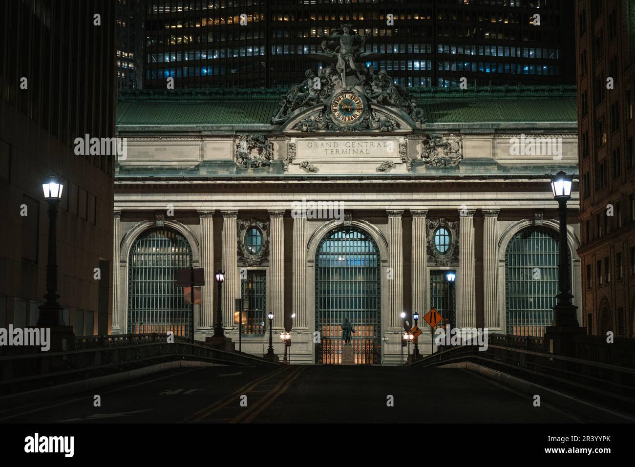 Grand Central Terminal at night, Manhattan, New York Stock Photo