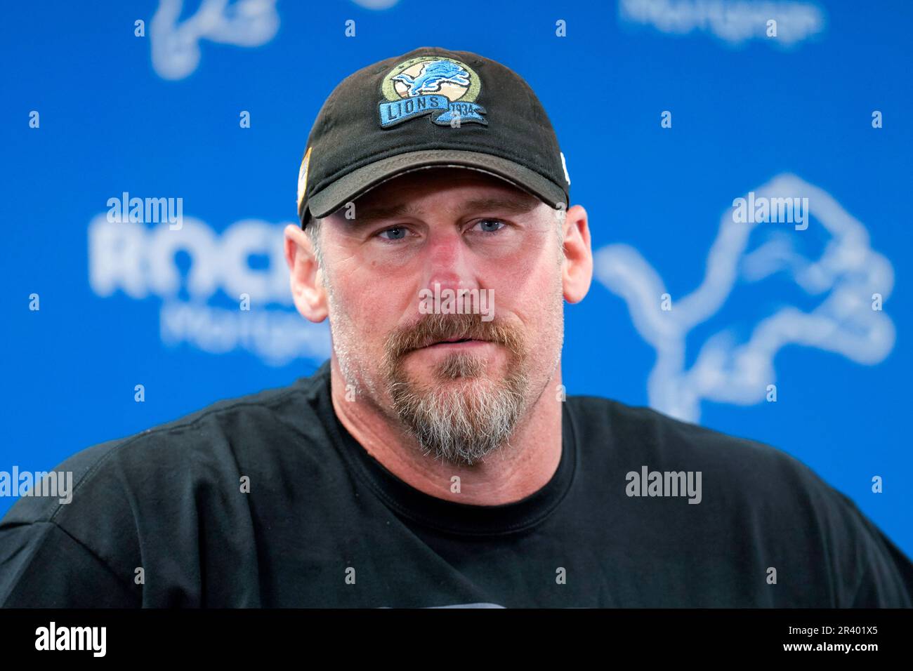 Detroit Lions Head Coach Dan Campbell Speaks To The Media Before An Nfl Football Practice In 