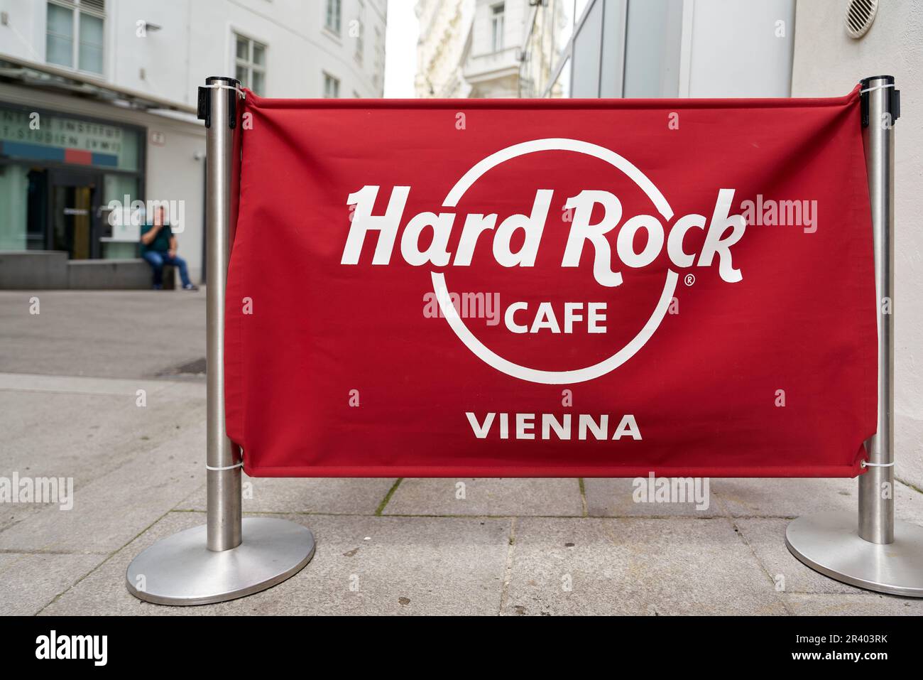 One of the worldwide branches of the Hard Rock Cafe in downtown Vienna, Austria Stock Photo
