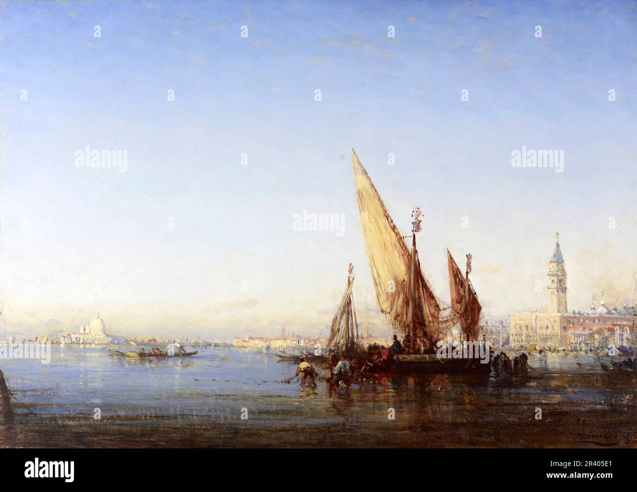Felix Ziem. Venice, Midday by the French artist,  Félix François Georges Philibert Ziem (1821-1911), oil on panel, 1868 Stock Photo