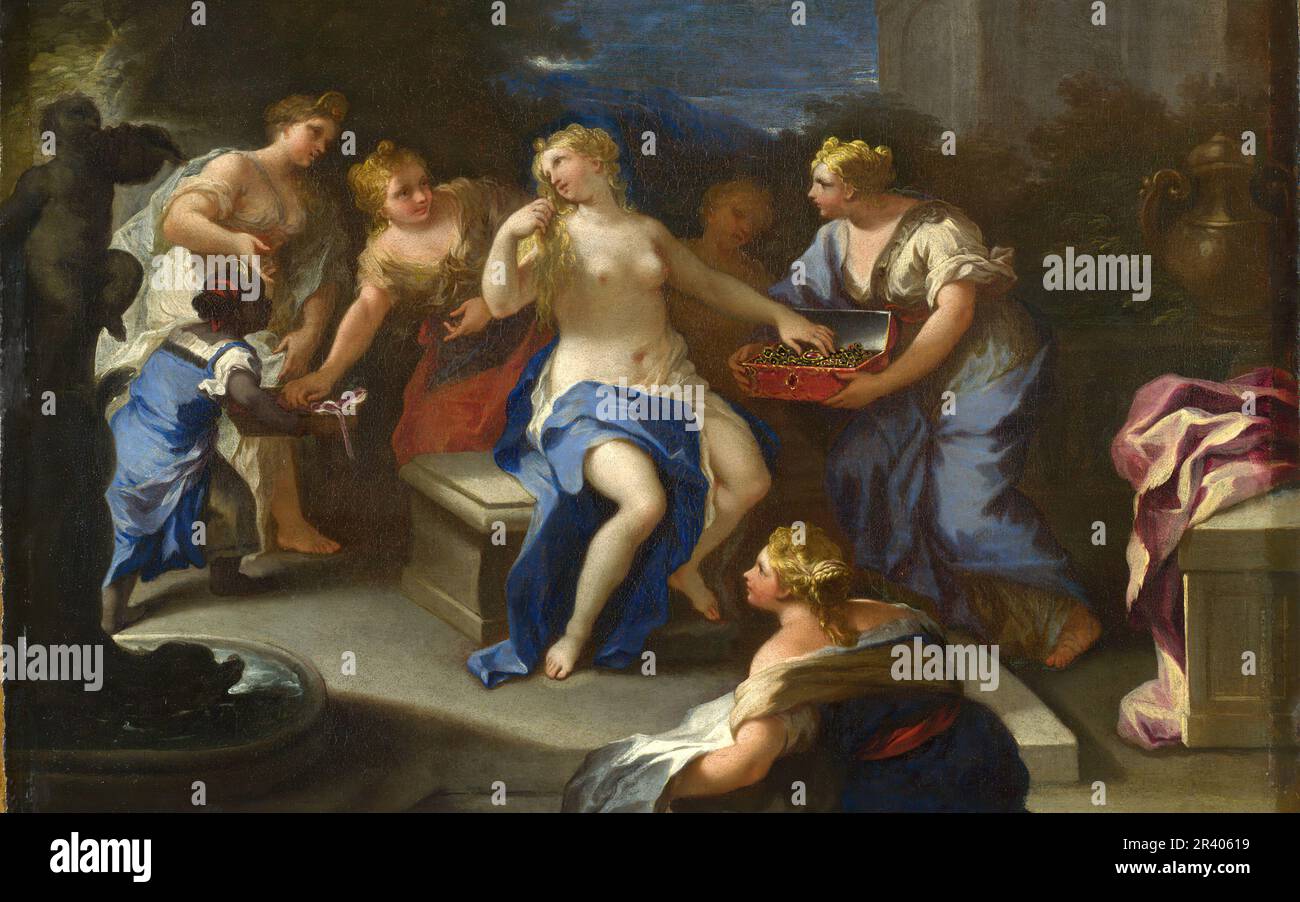 Full title: The Toilet of Bathsheba Artist: Style of Luca Giordano Date made: after 1705 Stock Photo